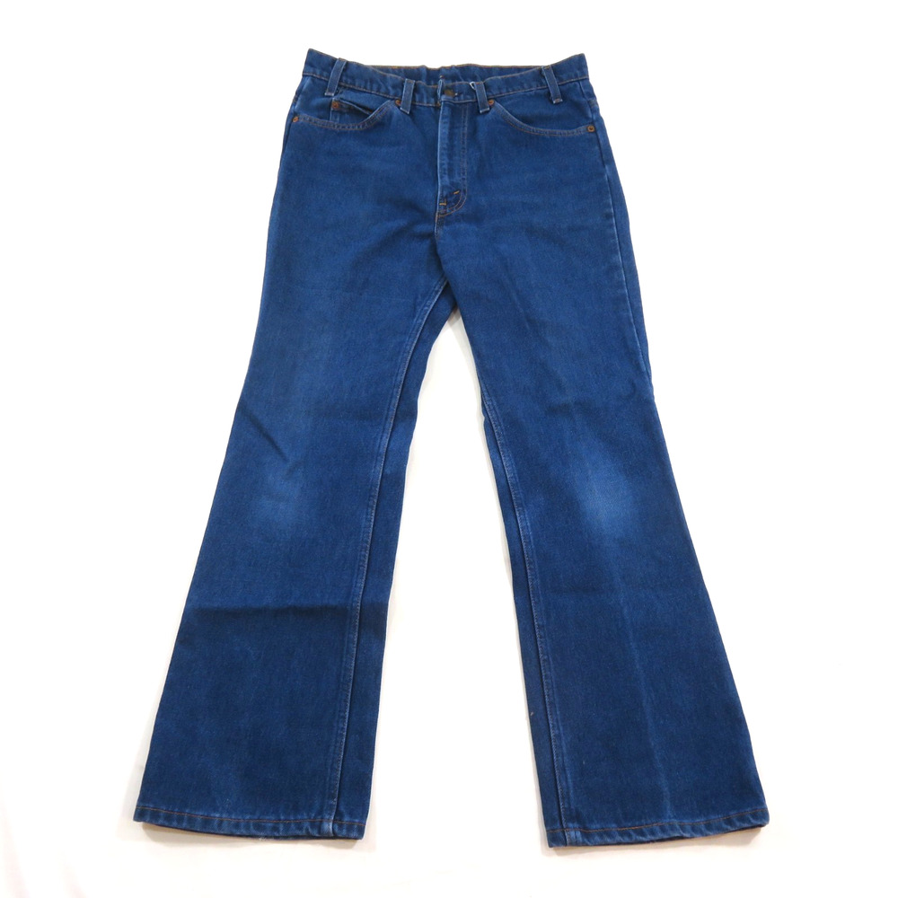 Levi's 516 Dark Blue Jeans Zip Up Orange Tab USA Sz 34x30 Measured 33x29 1970s